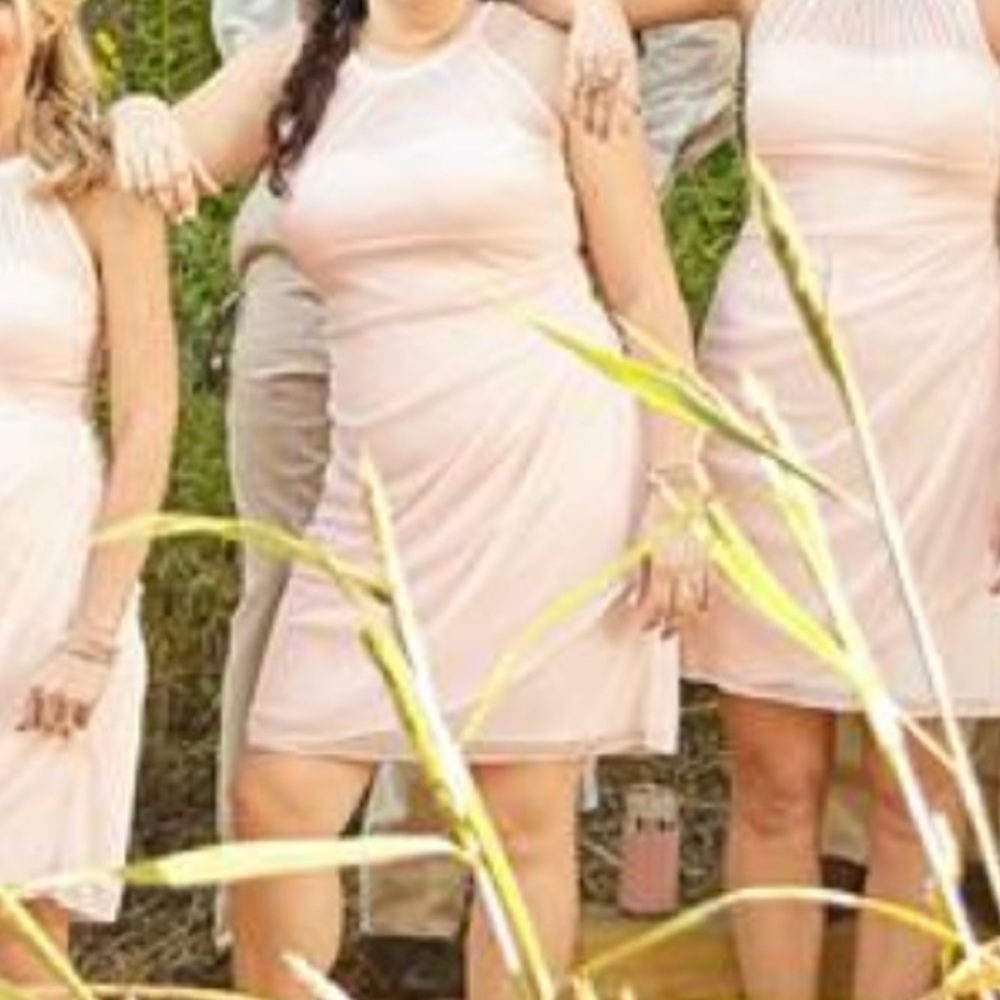 Sleeveless Short Mesh Dress With Side Cascade